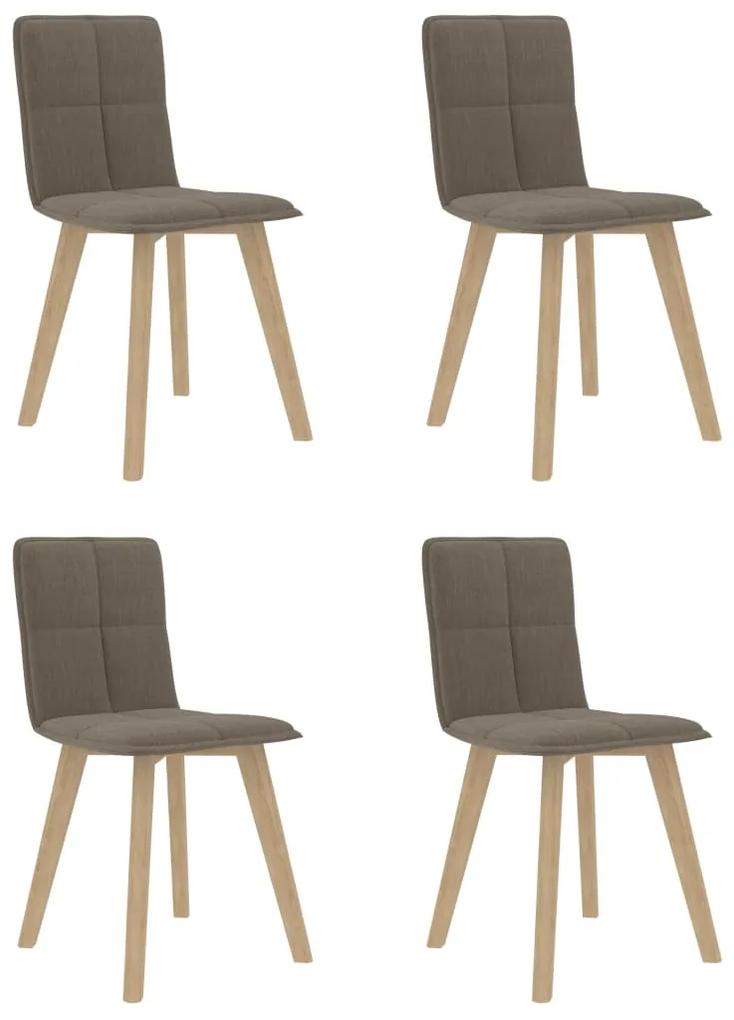 Jedálenské stoličky 4 ks, sivohnedé, látka