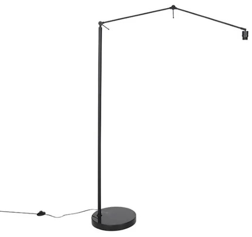 Moderná stojaca lampa čierna so zlatým tienidlom 50 cm - Editor