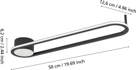 Eglo 902151-LED Stropné svietidlo COLLECORVINO LED/24W/230V 2700/4000/6500K čierna