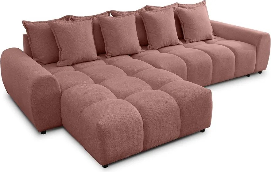 Rohová pohovka v terakotovej farbe (ľavý roh/s leňoškou) Albane – Ropez