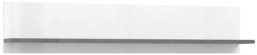 Polička Trebbia Betón/biely lesk