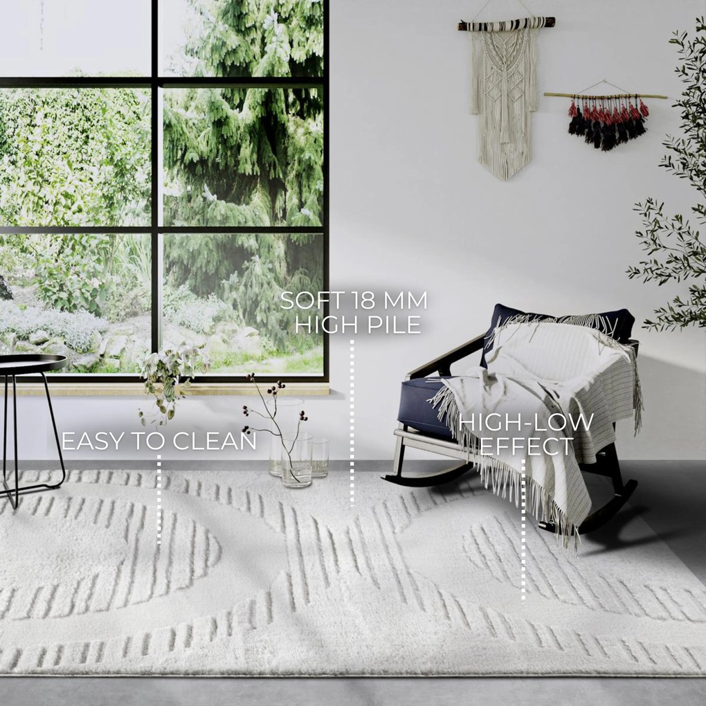 Kusový koberec Gallery 106089 Cream z kolekcie Elle, 160x235, biela, obývacia izba, ELLE Decoration