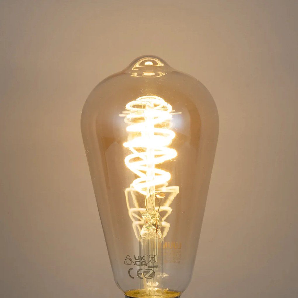 Sada 3 inteligentných stmievateľných LED žiaroviek E27 ST64 4,9 W 320 lm 2500 K vrátane Zigbee Smart Hub