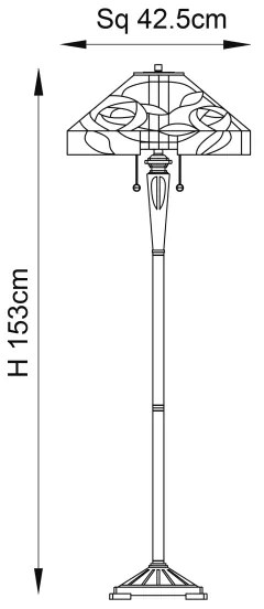 Endon 64383 - Stojacia lampa Tiffany WILLIOW 2xE27/60W/230V pr. 42,5 cm