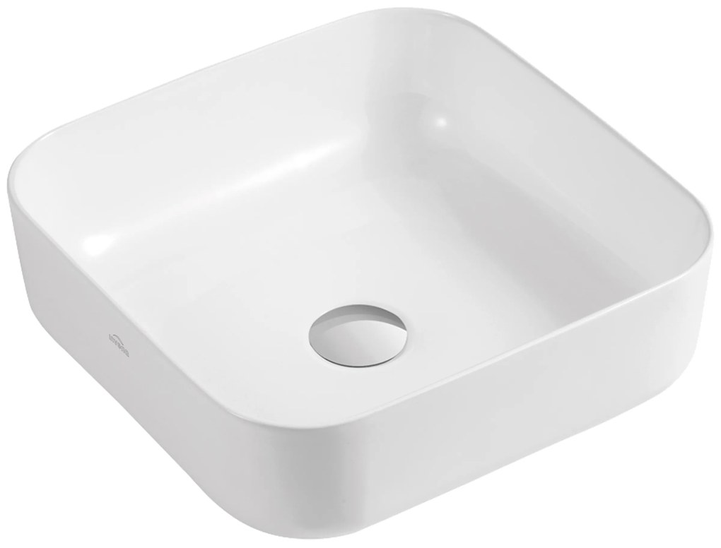 Invena Malaga, keramické umývadlo na dosku 390x390x140 mm, biela lesklá, INV-CE-39-001-C
