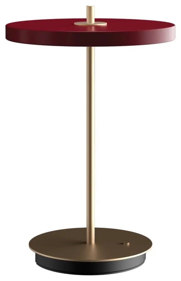Červená LED stolová lampa so stmievačom s kovovým tienidlom (výška 31 cm) Asteria Move – UMAGE