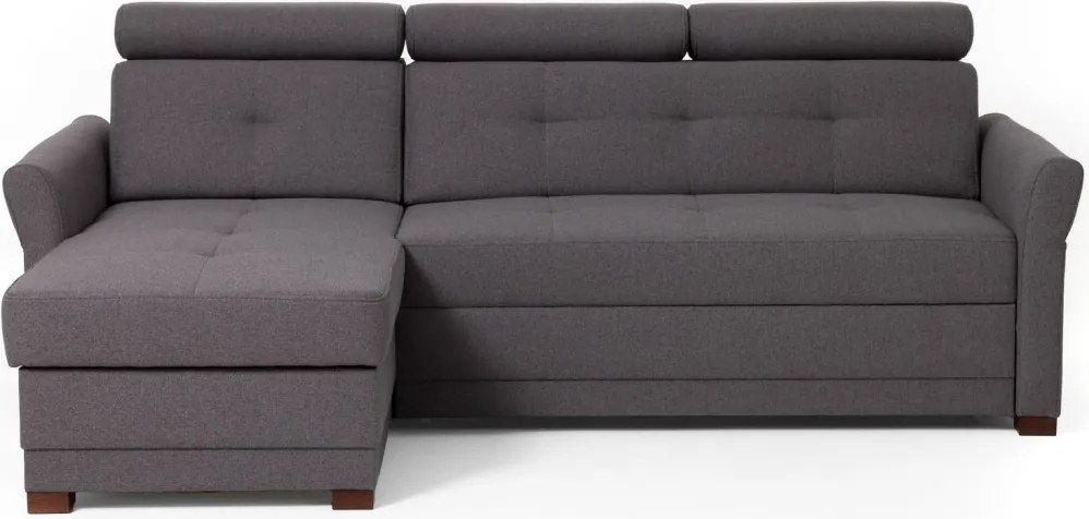 Rohová sedacia súprava Harris, tmavo šedá tkanina, ľavý roh