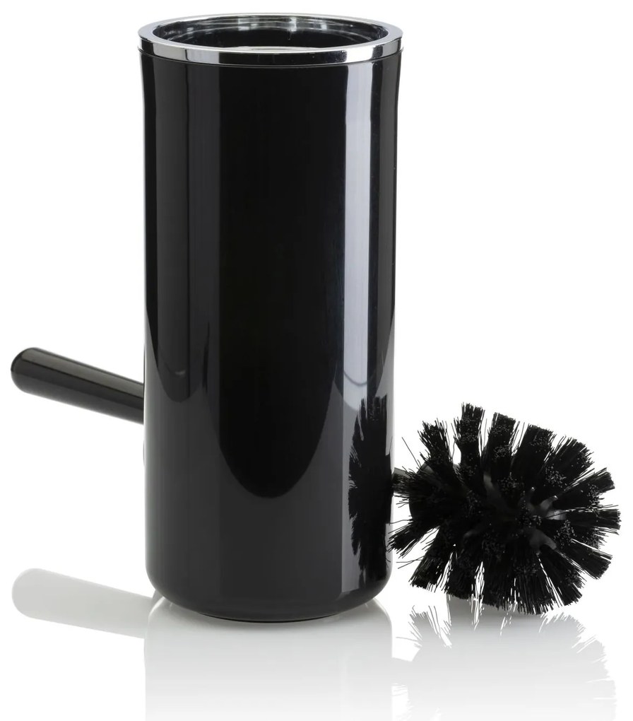 Sada kúpeľňových doplnkov Carmen čierna/prvky s chrómovou povrchovou úpravou