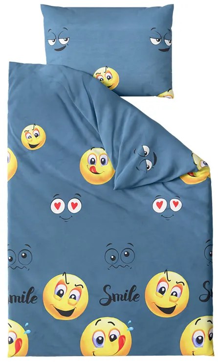 Obliečky z mikrovlákna MLSNÝ SMAJLÍK sivé Rozmer obliečky: 2 ks 70 x 90 cm | 200 x 220 cm
