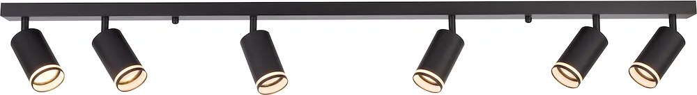 Bodové svietidlo Pipe Ring, 6x čierne kovové tienidlo, b