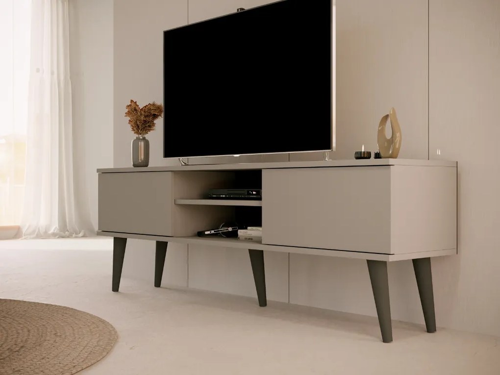 Drevený TV stôl o šírke 160 cm TORONTO šedý