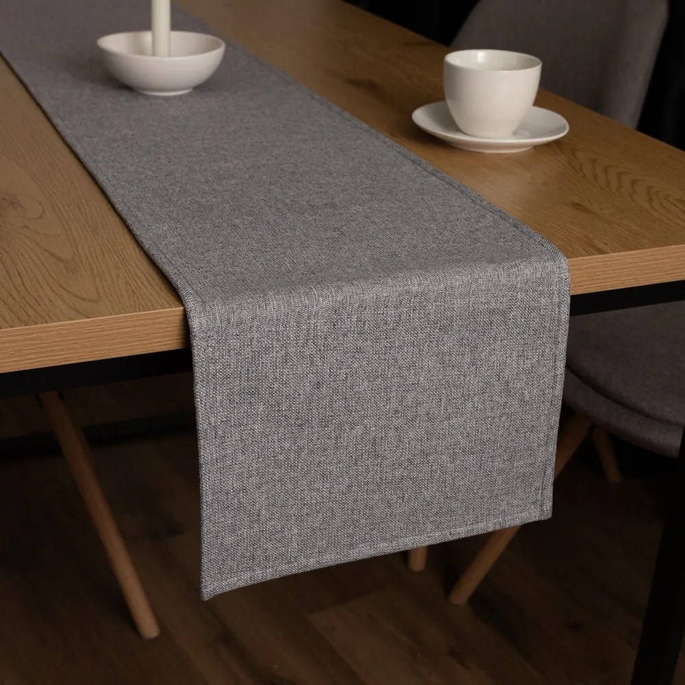 Biante Dekoračný behúň na stôl BKT-551 Sivý režný 35x140 cm