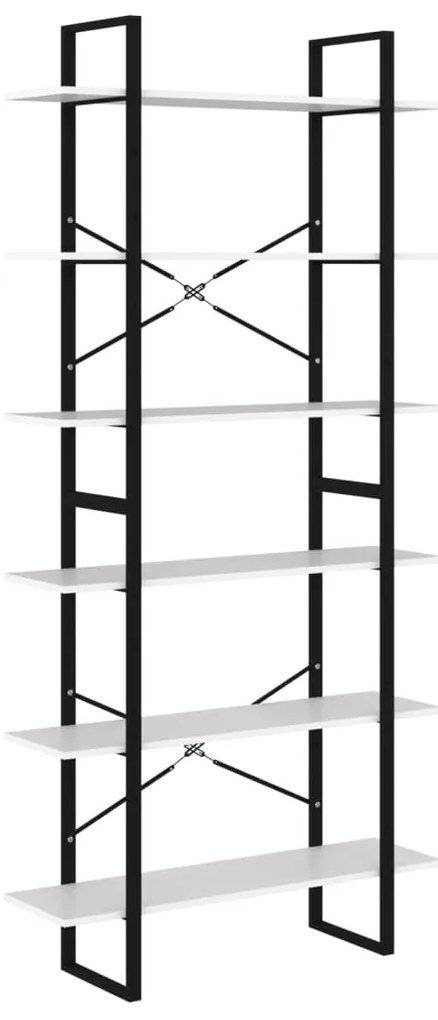 vidaXL Vysoký regál biely 100x30x210 cm drevotrieska