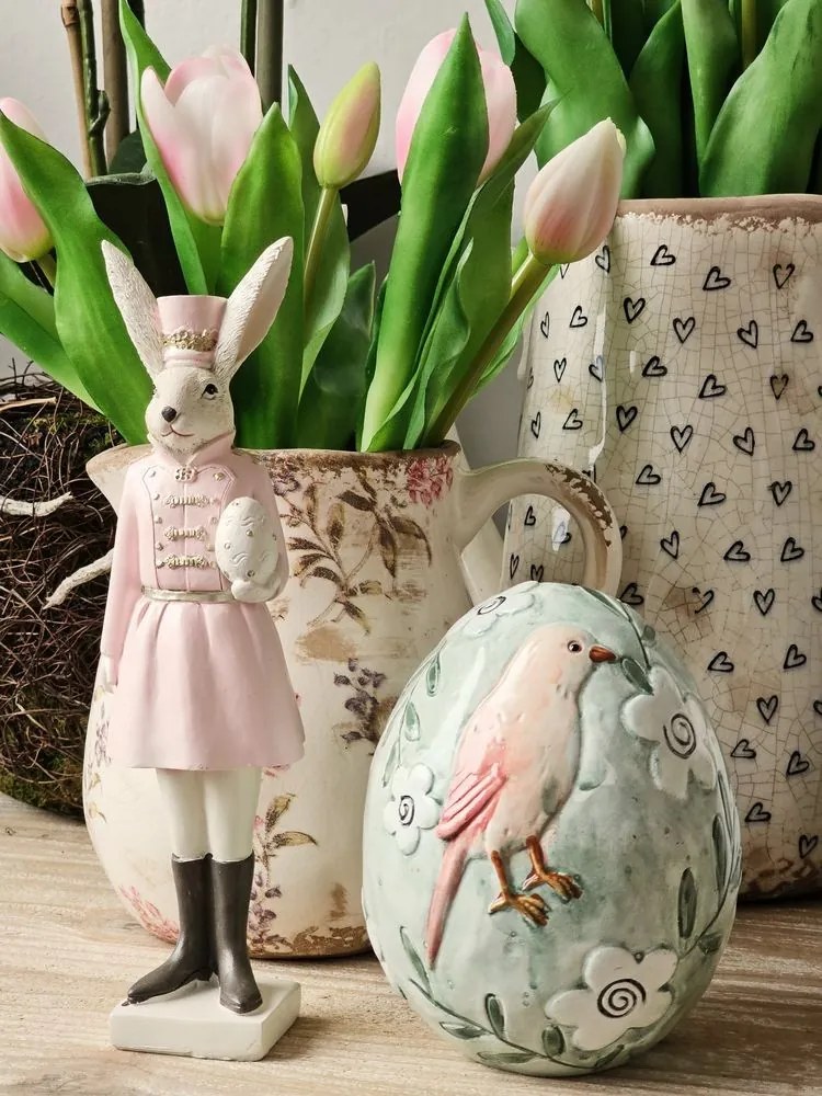 Dekorace králík Beige Pink 7x6x23 cm - 7x6x23 cm