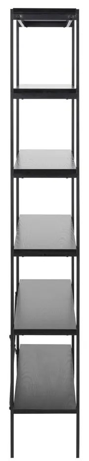 Čierny regál v dekore jaseňa 94x172 cm Angus – Actona