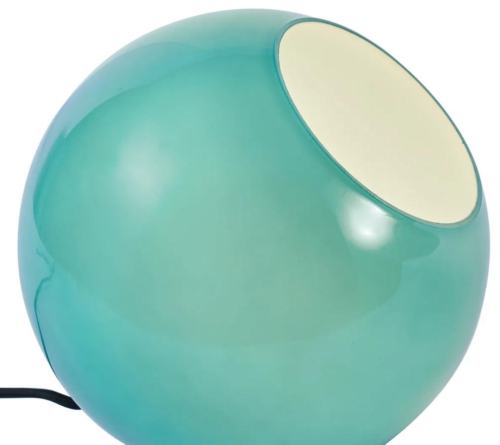 Retro stolná lampa modrá so sklom - Mabel