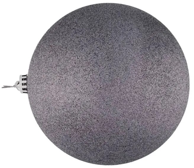 DECOLED Plastová koule, prům. 20 cm, šedá, glitter