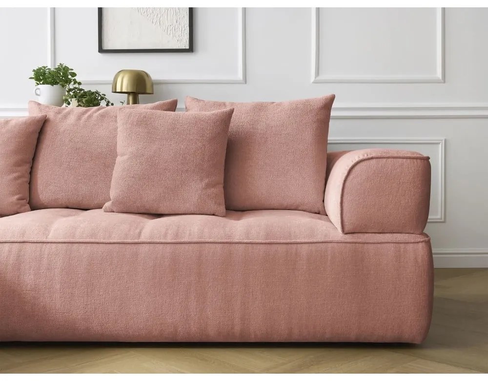 Ružová ženilková rohová pohovka (ľavý roh/do L) Whesley – Bobochic Paris