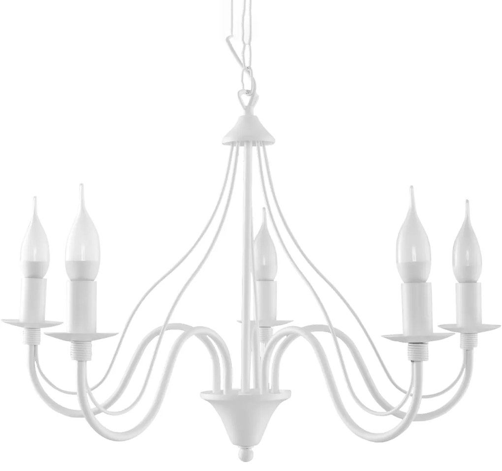 Luster Minerwa 5, biele telo svietidla