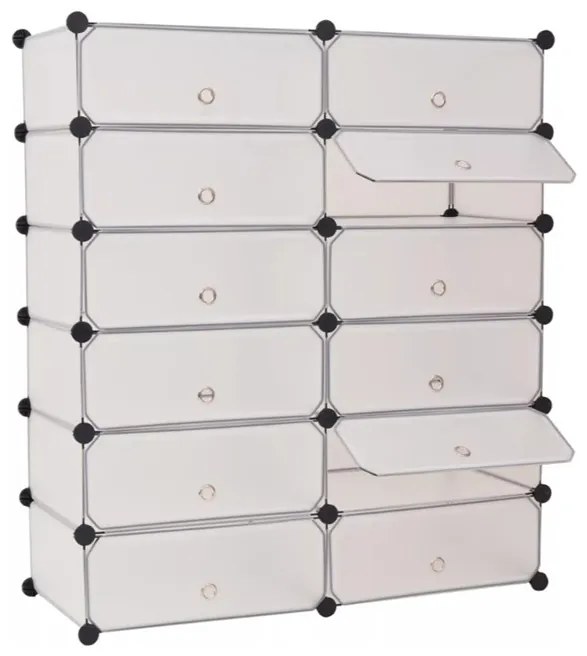 Botníkový organizér z plastu, rôzne farby- biely