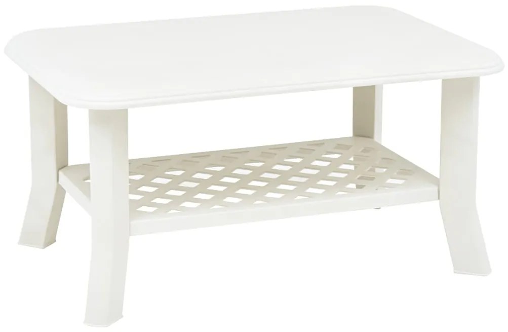 vidaXL Konferenčný stolík, biely 90x60x46 cm, plast