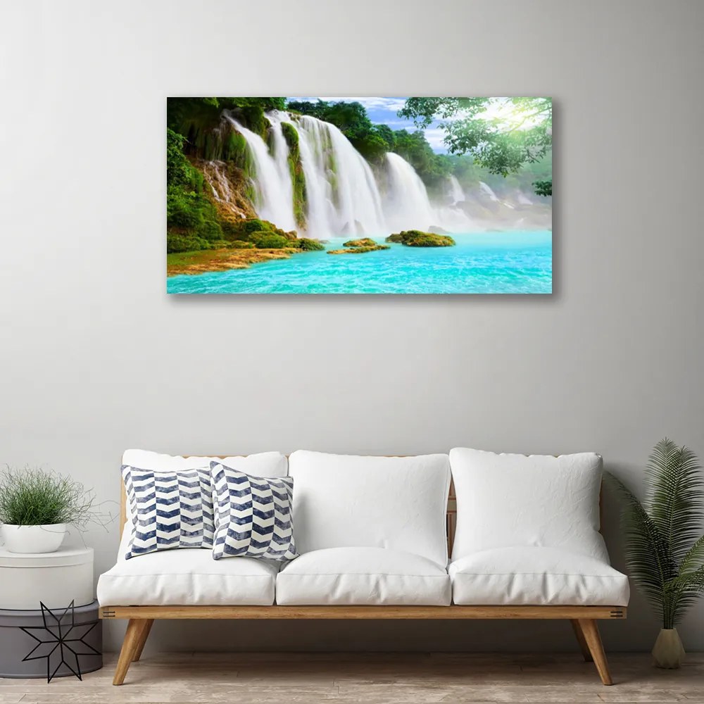 Obraz Canvas Vodopád jazero príroda 120x60 cm