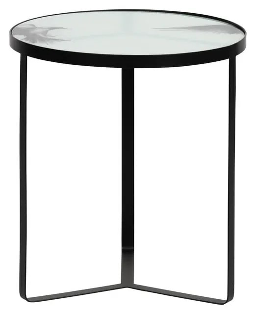 Kovový odkladací stolík so sklenenou doskou BePureHome Fly, ⌀ 45 cm