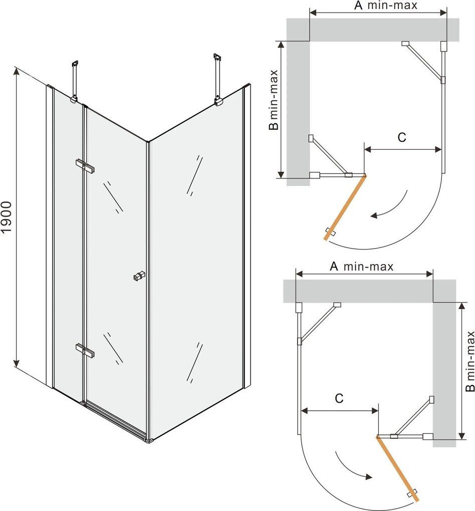 Sprchovací kút maxmax ROMA 70x70 cm