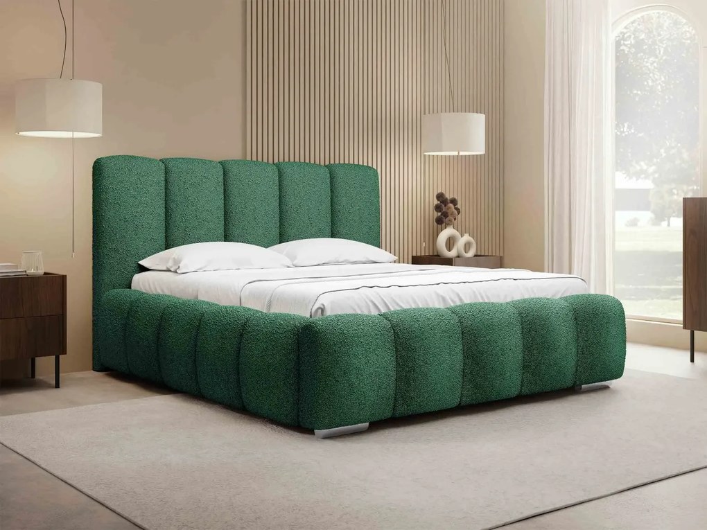 Čalúnená manželská posteľ Lisko Boucle, Rozmer postele: 140x200, Farby: Abriamo 04