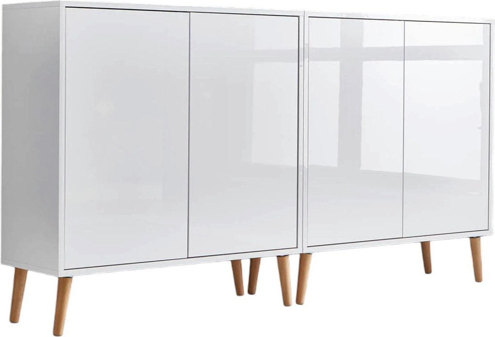 XXXLutz ŠIROKÁ KOMODA, biela, biela s vysokým leskom, 158/86/33 cm MID.YOU - Komody - 001067001801