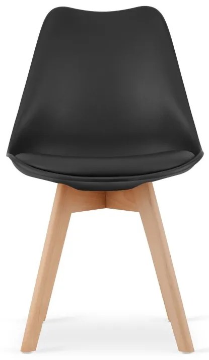 Jedálenská zostava stôl Artisan 80 X 80 čierne nohy + 4 stoličky MARK čierne/ prírodné nohy