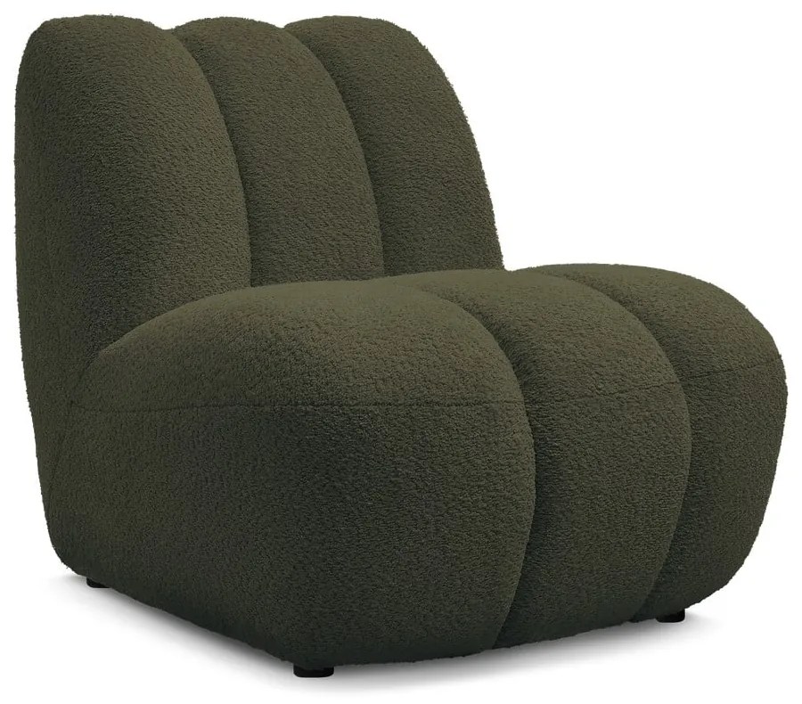 Zelené kreslo z textílie buklé Janissaire – Bobochic Paris