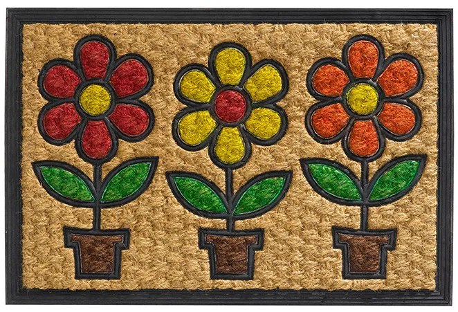 Hamat Rohožka Kokos + guma Tri kvety - 40x60 cm