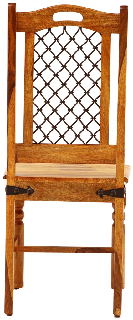 furniture-nabytek.cz - Masívna stolička s kovovým výpletom z palisandrového dreva