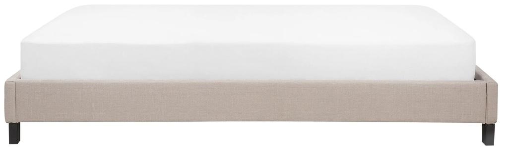 Béžová čalúnená posteľ 140 x 200 cm ROANNE Beliani