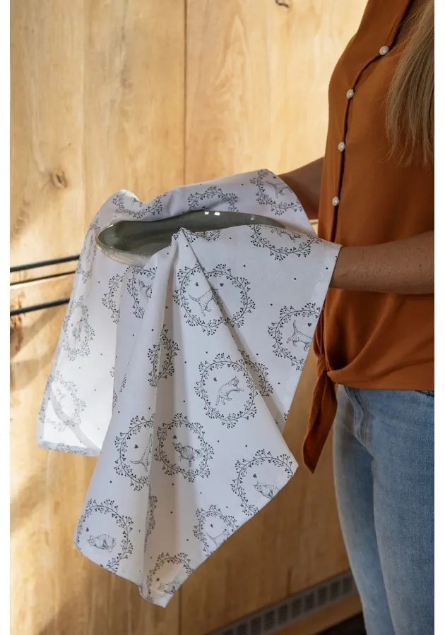 Kuchynská bavlnená utierka s mačičkami Lovely Grey Cats - 50*70cm