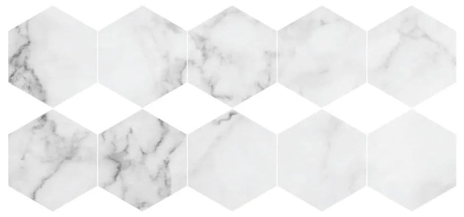 Sada 10 samolepiek na podlahu Ambiance Hexagon