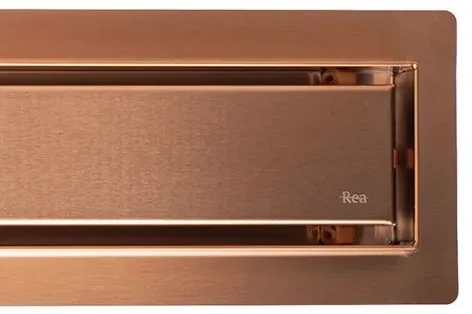 Rea Neox Pro, sprchový odtokový žľab 100cm s otočným sifónom o 360stupňov, medená matná, REA-G4804