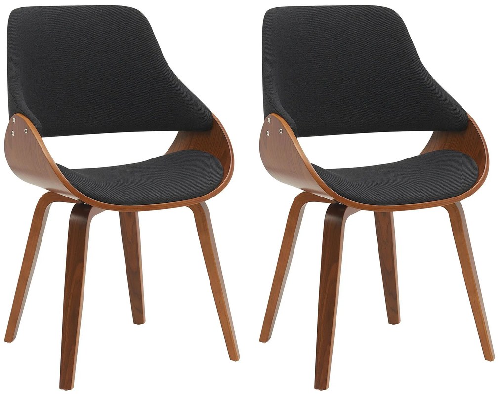 Sada 2 ks jedálenskej stoličky Vangale, látka - orech/čierna