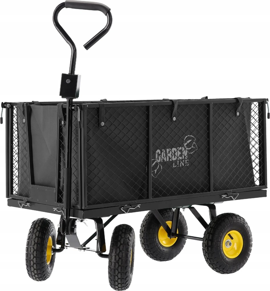 Garden Line XL DVOJFUNKČNÝ ZÁHRADNÝ VOZÍK – ČIERNY S PLACHTOU