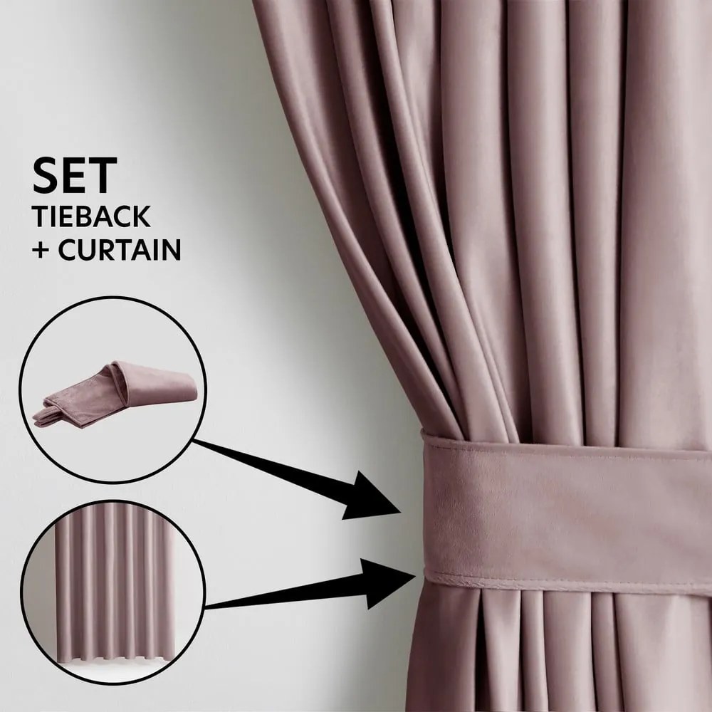 Svetlohnedý zamatový dimout záves 140x270 cm Eyelets – Restilo