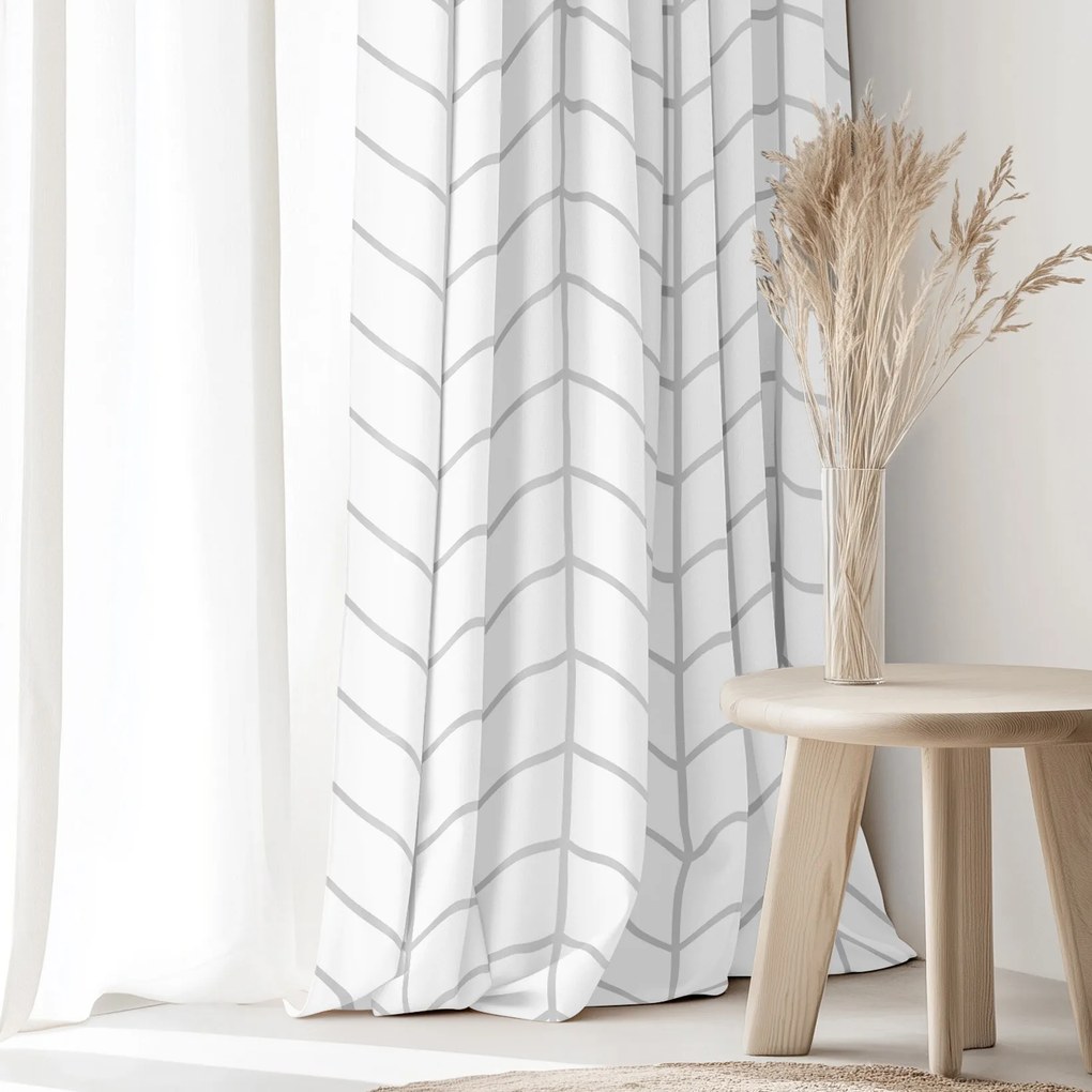 Goldea bavlnený záves - cikcak na bielom 240x150 cm
