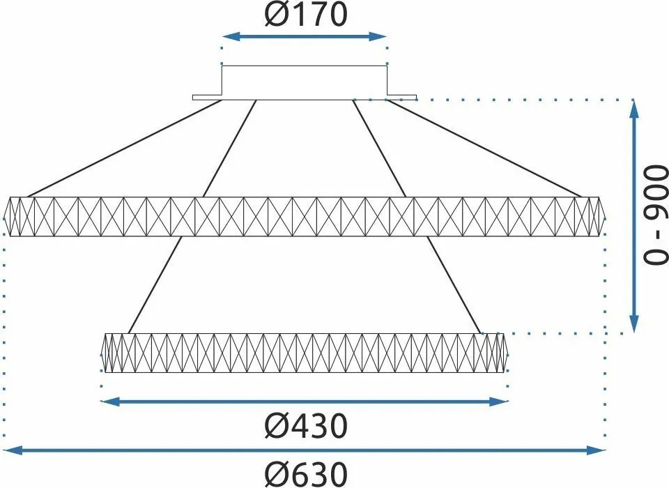 Toolight Toolight, LED závesné osvetlenie 60cm, G044-2CP, chrómová, OSW-06312