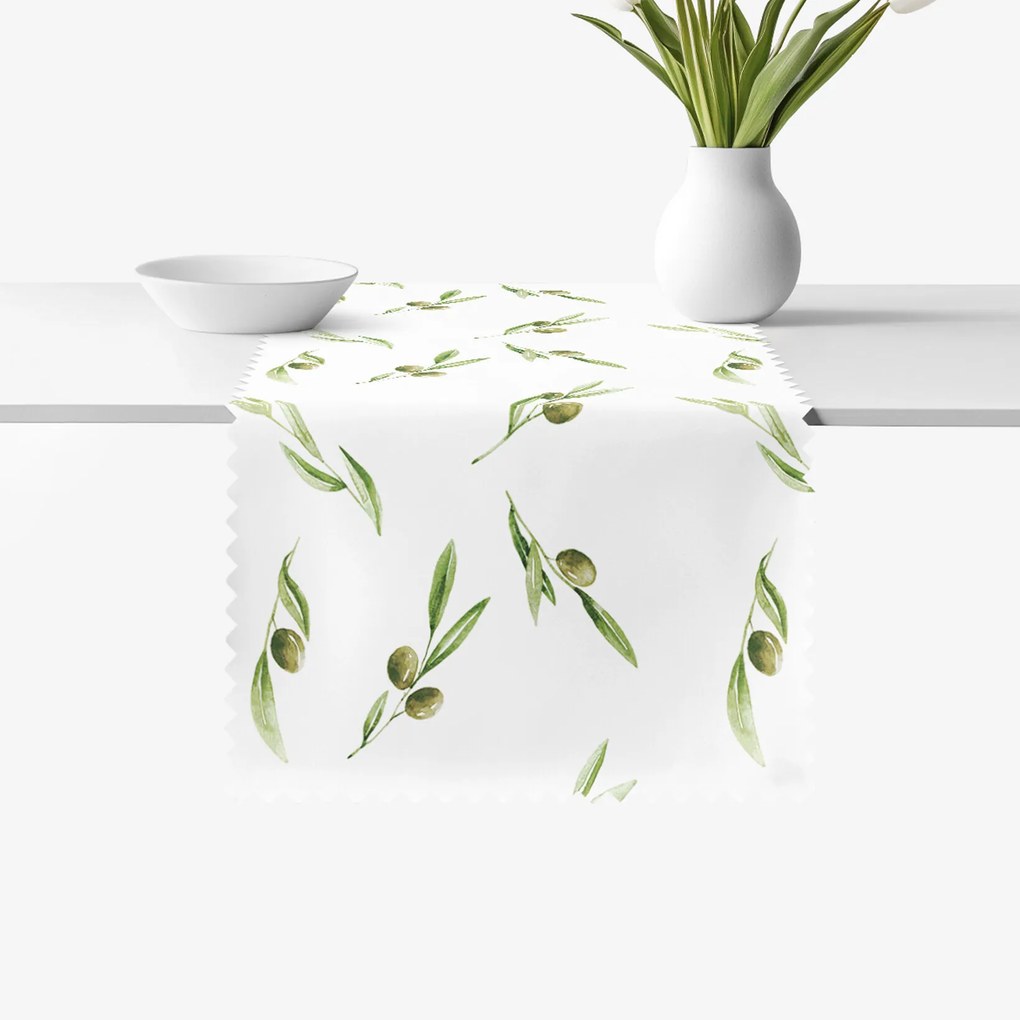 Goldea behúň na stôl teflónový - olivy 50x120 cm