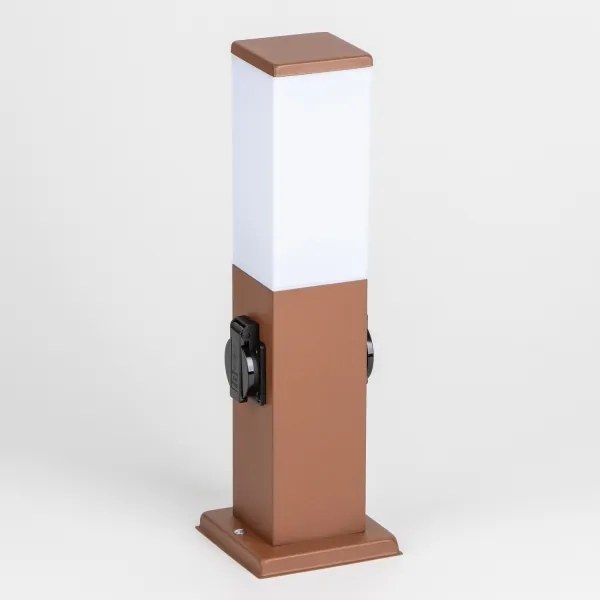Brilagi - Vonkajšie svietidlo s 2 zásuvkami SCHUKO NOVA 1xE27/15W/230V 40 cm IP44 hnedé