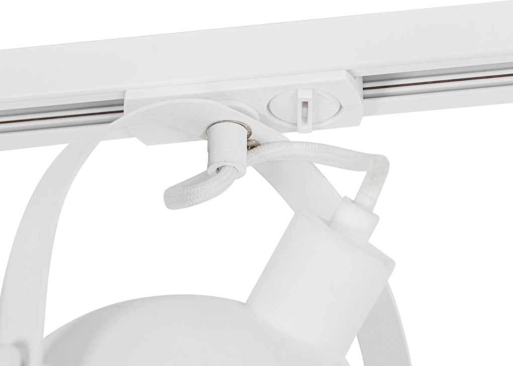 Priemyselný koľajnicový reflektor biely so strieborným interiérom - Magnax