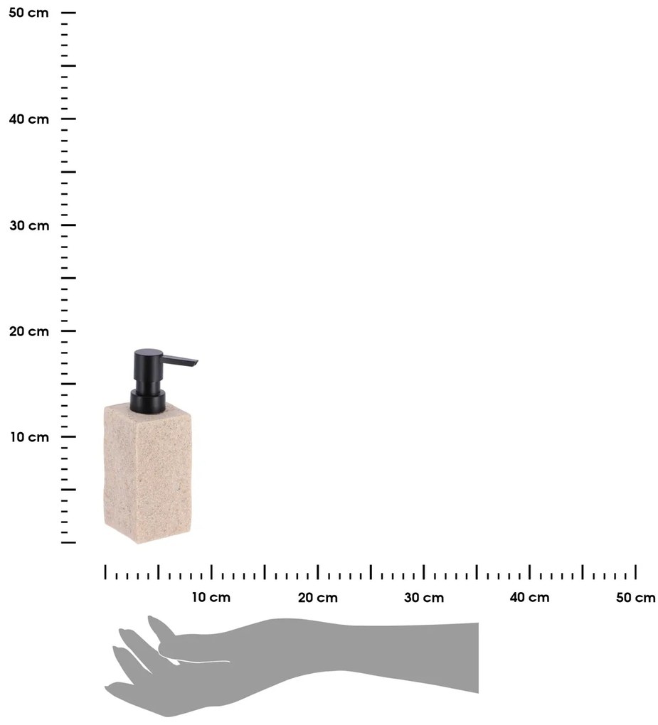 Dávkovač mydla Estiarte, piesková/s čiernymi prvkami, 260 ml