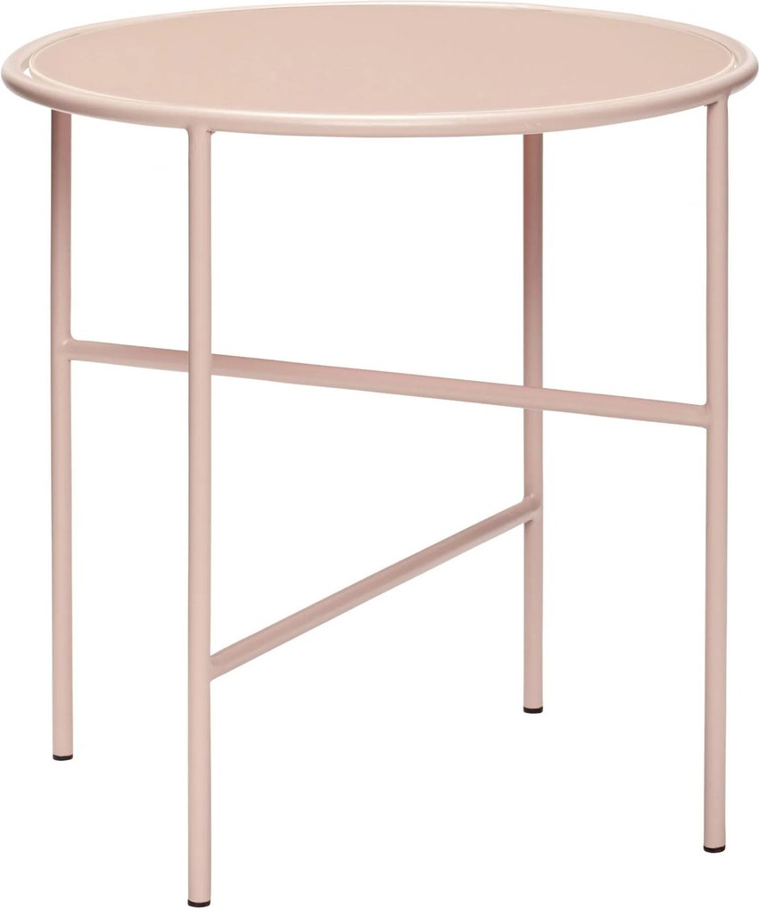 Hübsch Kovový stolček Pink Glass ⌀ 44 cm