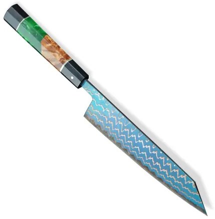 Kuchařský nůž Kiritsuke Dellinger Copper Golden Blue Waves