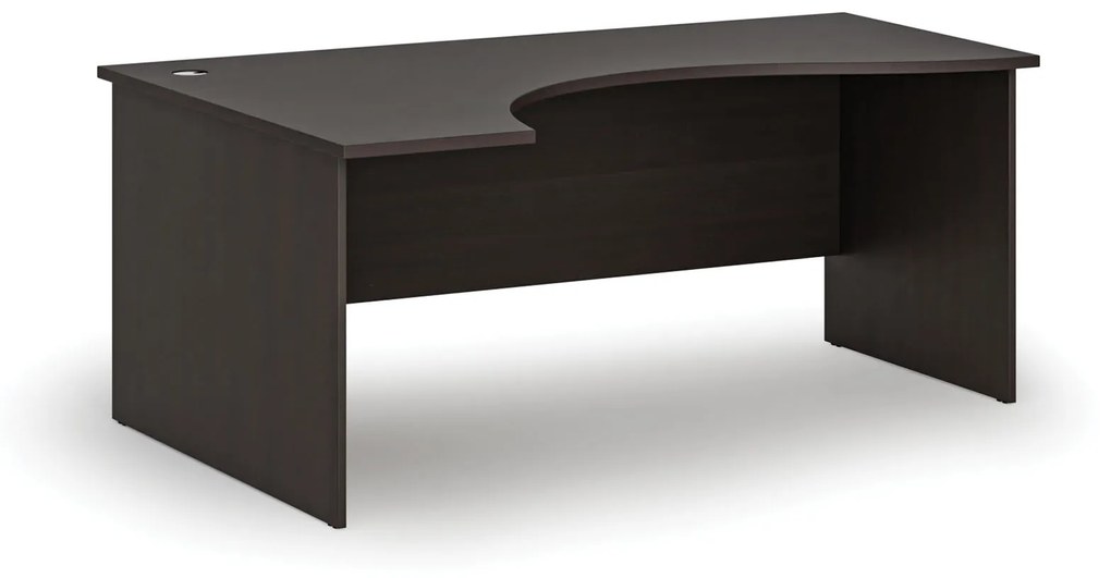 Ergonomický kancelársky pracovný stôl PRIMO WOOD, 1800 x 1200 mm, ľavý, wenge